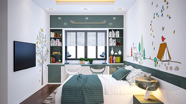 Thiết kế nội thất phòng ngủ trẻ em.