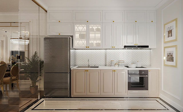 Thiết Kế Nội Thất Chung Cư Tân Cổ Điển Sang Trọng 2 Phòng Ngủ Ở Gamuda