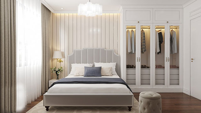 Thiết Kế Nội Thất Chung Cư Tân Cổ Điển Sang Trọng 2 Phòng Ngủ Ở Gamuda