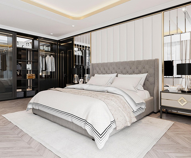 Thiết kế nội thất phòng ngủ master 38.6m2 theo phong cách hiện đại ở Nam An Khánh