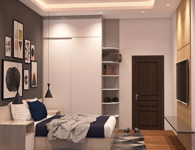 Thiết Kế Nội Thất Nhà Liền Kề Mái Thái Xanh 3 Tầng Ở Nam An Khánh