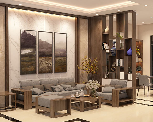 Thiết Kế Nội Thất Nhà Liền Kề Mái Thái Xanh 3 Tầng Ở Nam An Khánh