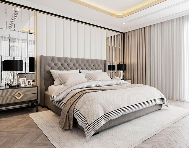 Thiết kế nội thất phòng ngủ master 38.6m2 theo phong cách hiện đại ở Nam An Khánh