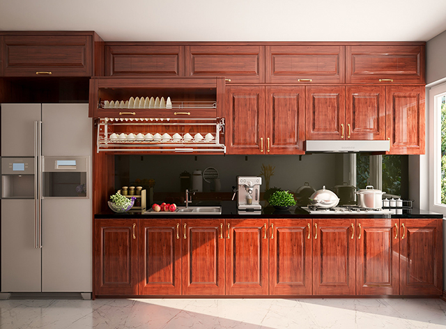 Thiết kế phòng bếp nhà liền kề 3 tầng ở Dương Nội