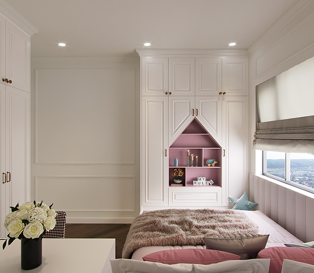 Thiết Kế Chung Cư Tân Cổ Điển Hoàng Mai Có 2 Phòng Ngủ