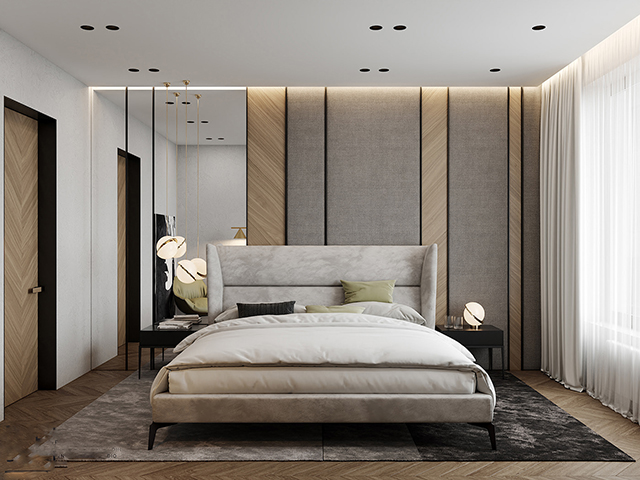 Thiết kế nội thất phòng khách hiện đại với gam màu sáng nhẹ nhàng ở biệt thự Dương Nội