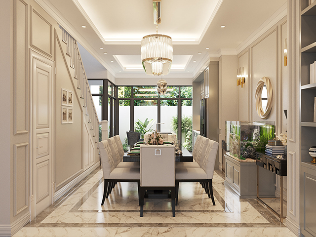 Thiết Kế Nội Thất Biệt Thự 3 Tầng Ở Nam An Khánh Phong Cách Tân Cổ Điển