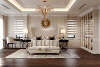 Thiết kế không gian phòng ngủ chung cư Nguyễn Xiển mang phong cách tân cổ điển