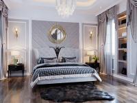 Thiết kế nội thất phòng ngủ tân cổ điển ở biệt thự Nam An Khánh cho gia chủ mệnh Thủy