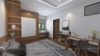 Thiết kế nội thất phòng ngủ tại Thanh Xuân, mang hướng đông nam