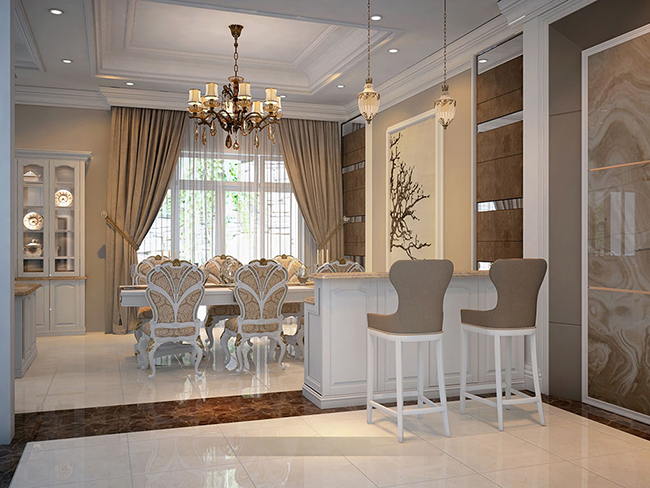 Biệt thự phố 3 tầng phong cách cổ điển ở Thanh Xuân, Hà Nội