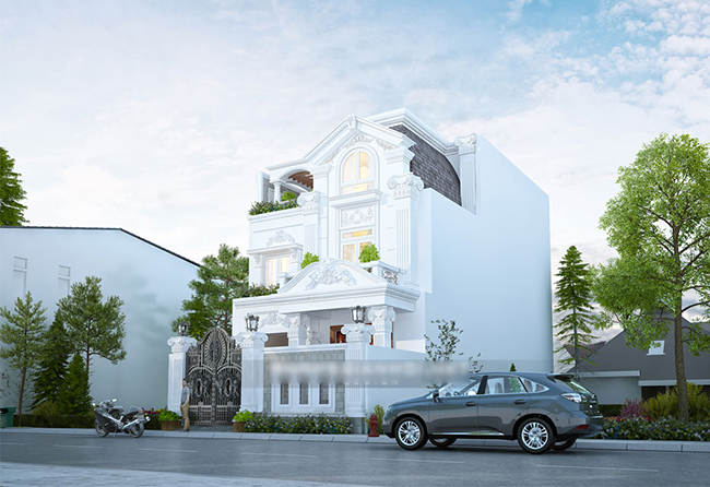 Biệt thự phố 3 tầng phong cách cổ điển ở Thanh Xuân, Hà Nội