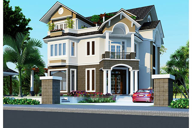 Dự án Thiết kế biệt thự 2 tầng tân cổ điển ở Long Biên