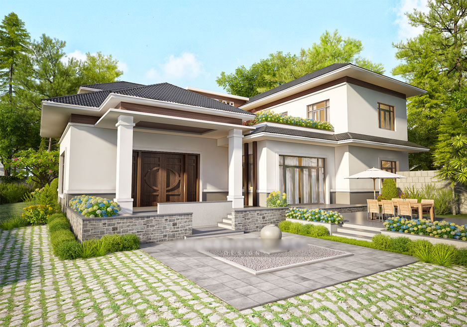 Dự án Thiết kế biệt thự nhà vườn 450m2 tại Sóc Sơn, Hà Nội.	
