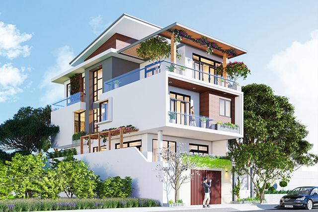 Dự án Thiết kế biệt thự hiện đại 110m2 ở Mê Linh 