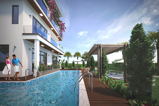 Biệt thự 246m2 hiện đại có bể bơi và sân vườn ở Nam An Khánh