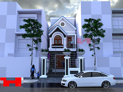 Dự án Thiết kế biệt thự 2 tầng mái thái 90m2 ở Nam An Khánh