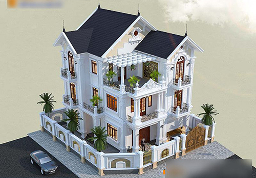 Dự án Thiết kế biệt thự 165m2 phong cách tân cổ điển ở Nam An Khánh