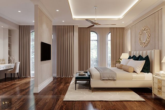 Thiết kế biệt thự phố 3 tầng phong cách tân cổ điển ở Dương Nội