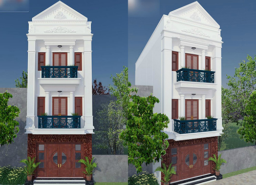 Dự án Thiết kế biệt thự phố 3 tầng phong cách tân cổ điển ở Dương Nội