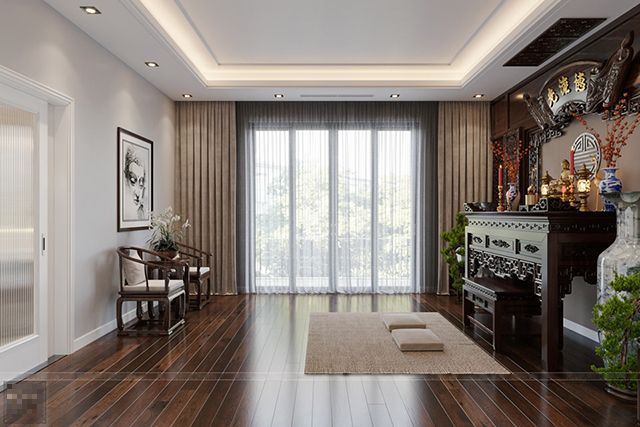 Thiết kế biệt thự phố 3 tầng phong cách tân cổ điển ở Dương Nội