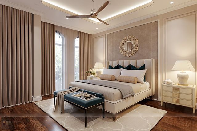 Thiết kế biệt thự phố 3 tầng phong cách tân cổ điển ở Dương Nội