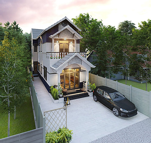 Dự án Thiết kế biệt thự 2 tầng phong cách tân cổ điển ở Dương Nội