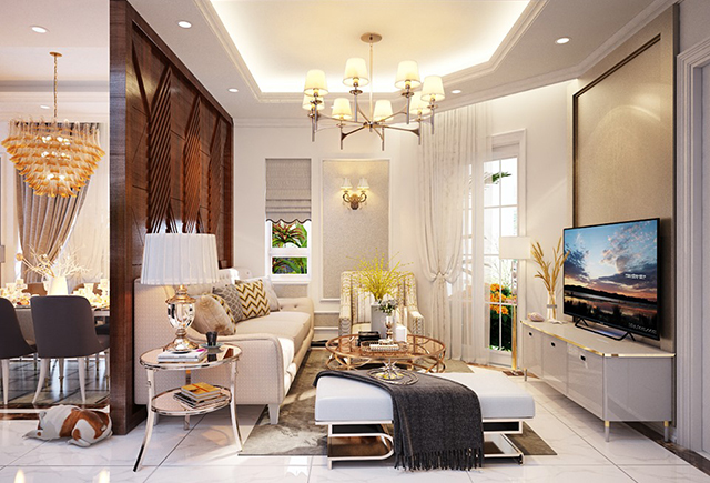Thiết kế biệt thự 2 tầng phong cách tân cổ điển ở Dương Nội