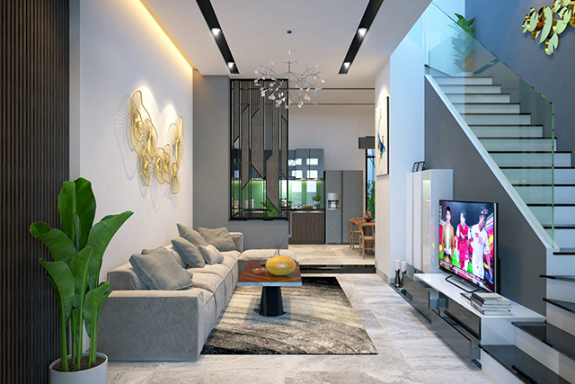 Thiết kế nhà liền kề 3 tầng phong cách hiện đại ở Nam An Khánh