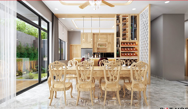 Thiết kế biệt thự 3 tầng 136m2 phong cách hiện đại ở Dương Nội