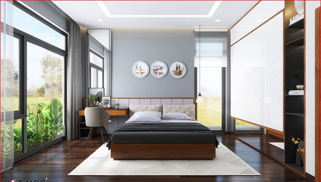 Thiết kế biệt thự 3 tầng 136m2 phong cách hiện đại ở Dương Nội