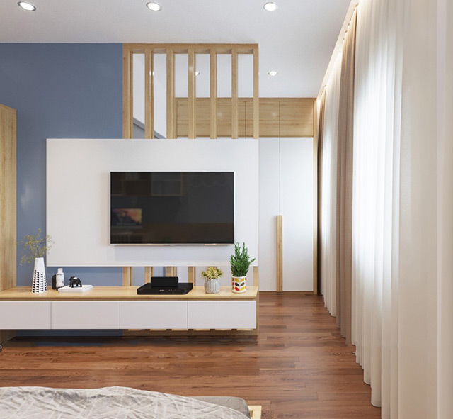 Thiết kế nội thất nhà liền kề 2 tầng 140m2 tại Hoài Đức, Hà Nội