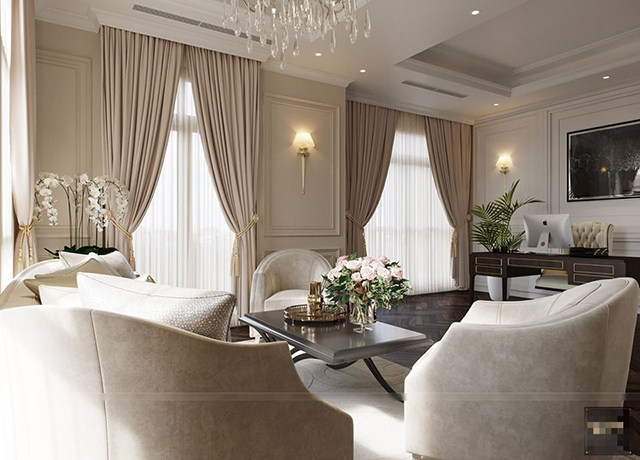 Thiết kế biệt thự 2 tầng 110m2 phong cách tân cổ điển ở Dương Nội 