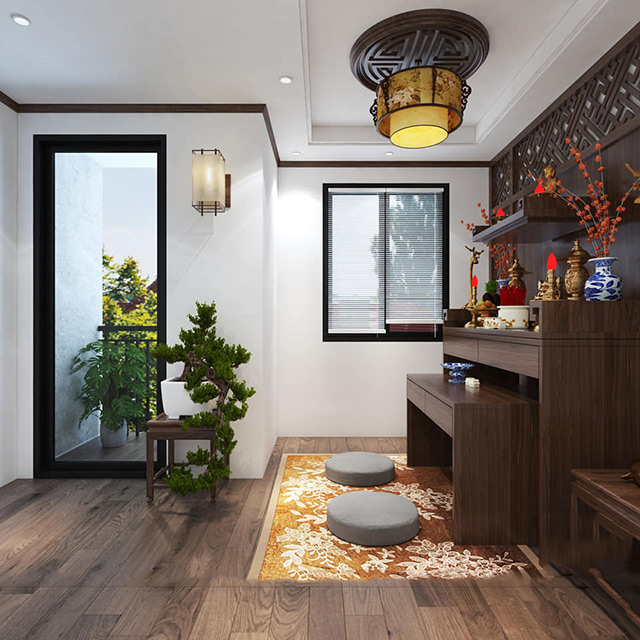 Thiết kế nội thất nhà liền kề 98m2 phong cách hiện đại tại Hoài Đức, Hà Nội