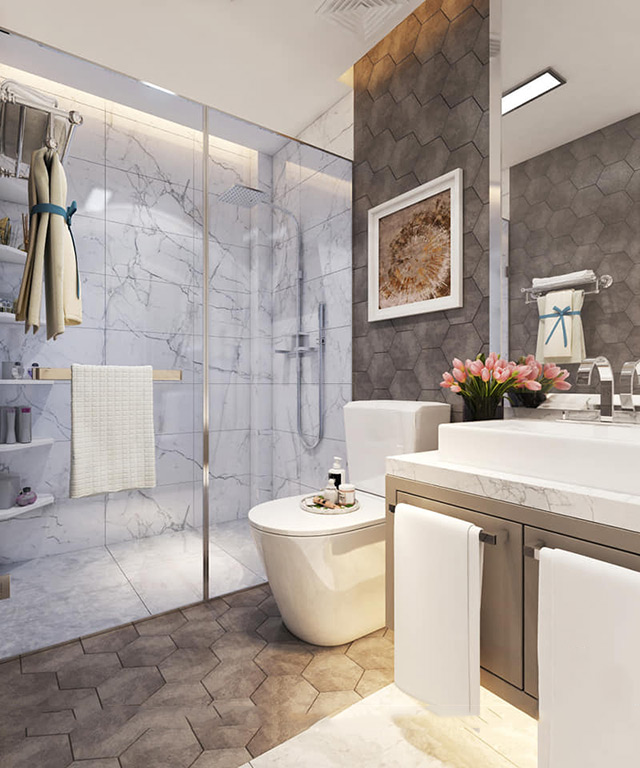 Thiết kế nội thất nhà liền kề 98m2 phong cách hiện đại tại Hoài Đức, Hà Nội