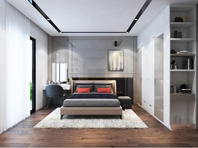 Thiết kế nội thất nhà liền kề 98m2 phong cách hiện đại tại Hoài Đức, Hà Nội