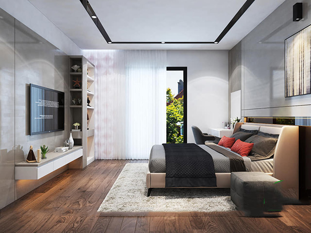 Thiết kế nội thất nhà liền kề 98m2 phong cách hiện đại tại Hoài Đức, Hà Nội