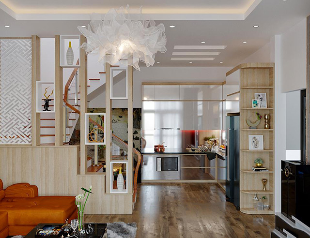 Thiết kế nhà liền kề 120m2 phong cách hiện đại tại Hoài Đức, Hà Nội