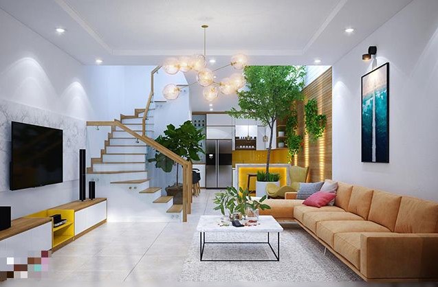 Thiết kế nội thất nhà liền kề 3 tầng 70m2 ở Nam An Khánh 