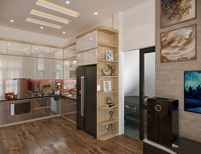 Thiết kế nhà liền kề 120m2 phong cách hiện đại tại Hoài Đức, Hà Nội