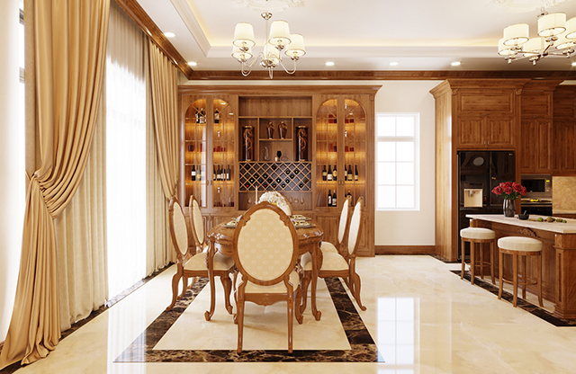 Thiết kế biệt thự cổ điển 3 tầng 102m2 ở Dương Nội