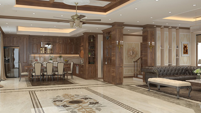 Thiết kế nội thất biệt thự tân cổ điển 112m2 tại Hà Đô Charm Villas