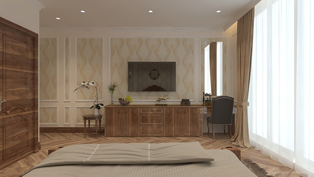 Thiết kế nội thất biệt thự tân cổ điển 112m2 tại Hà Đô Charm Villas