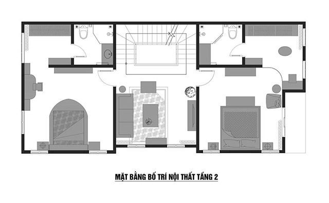 Thiết kế nội thất biệt thự tân cổ điển 118m2 tại Hoài Đức, Hà Nội