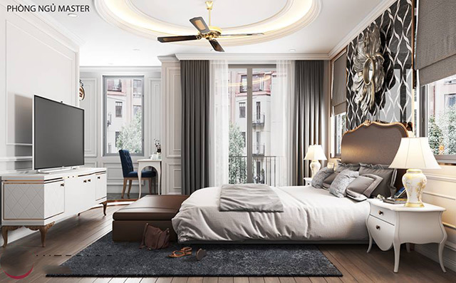 Thiết kế nội thất biệt thự tân cổ điển 118m2 tại Hoài Đức, Hà Nội