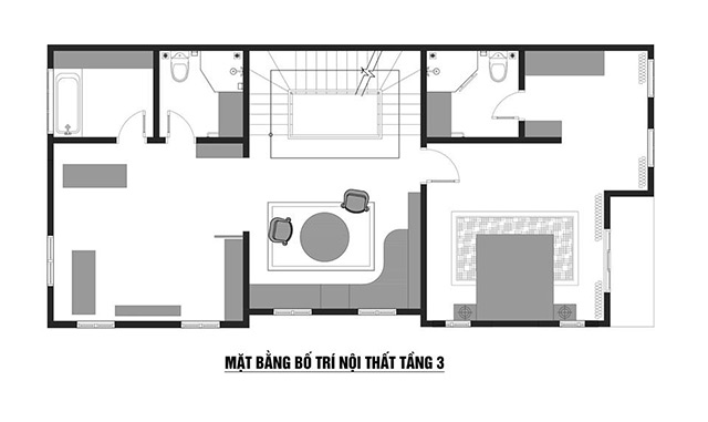 Thiết kế nội thất biệt thự tân cổ điển 118m2 tại Hoài Đức, Hà Nội