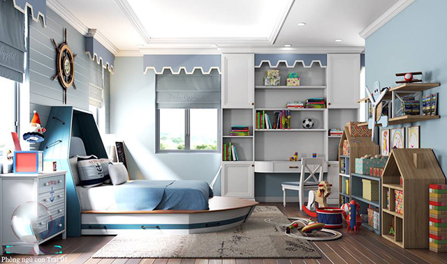 Thiết kế nội thất biệt thự tân cổ điển 118m2 tại Hoài Đức, Hà Nội