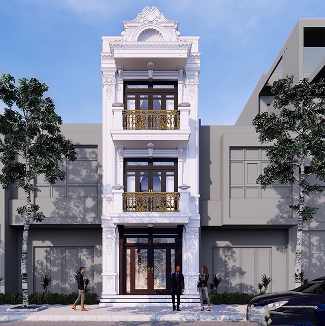 Dự án Thiết kế nội thất nhà liền kề 96m2 phong cách tân cổ điển tại Hà Đô Dragon City