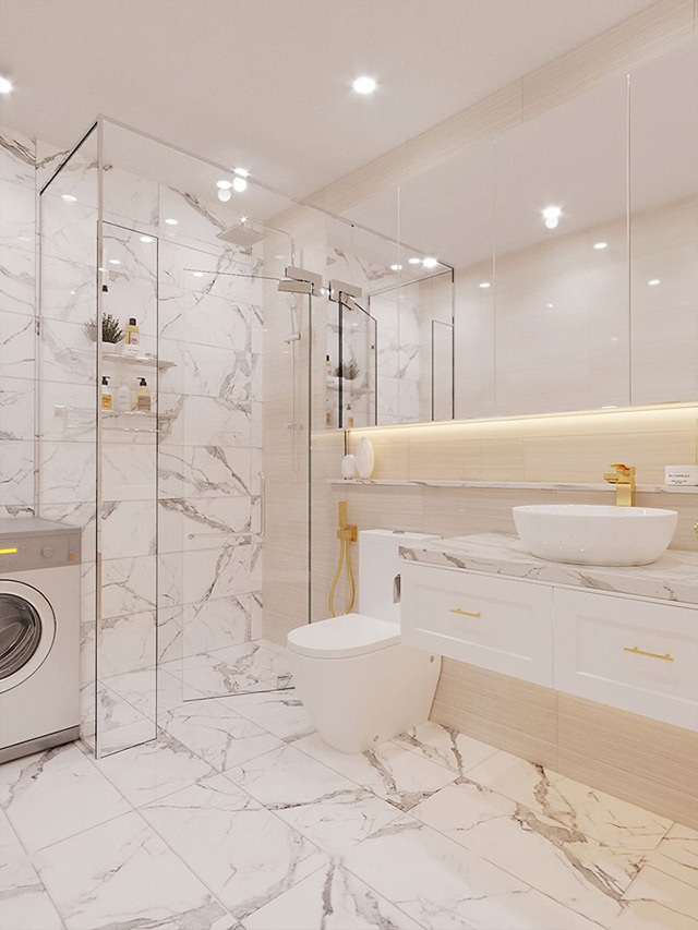 Thiết kế nội thất nhà liền kề 96m2 phong cách tân cổ điển tại Hà Đô Dragon City
