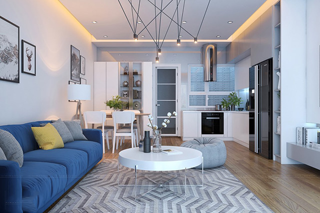 Thiết kế nội thất biệt thự 95m2 phong cách hiện đại tại Hoài Đức, Hà Nội